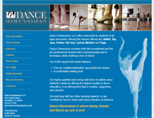 Tablet Screenshot of dancedimensionsllc.com